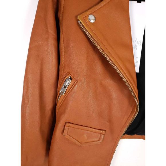 IRO Ashville Leather Moto Biker Buckle Crop Jacket - Picture 5 of 8